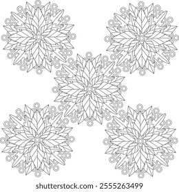 Geometric Intricate Detailed Mandala Adult Coloring Page Intricate Circular Pattern Zentangle