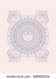 Geometric intricate ornament in a circle. Decor and art.
