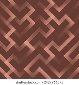 Geometrische komplizierte nahtlose Muster Trend Vektor braune abstrakte Hintergrund. Tangled Angled Lines Half Tone Art Illustration für Textil. Repetitive Graphic Abstraction Wallpaper Dotwork Textur