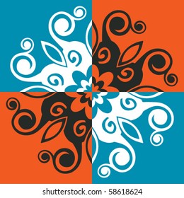 geometric inverse ornament, vector design elements