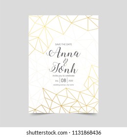 Geometric Invitation wedding card template.