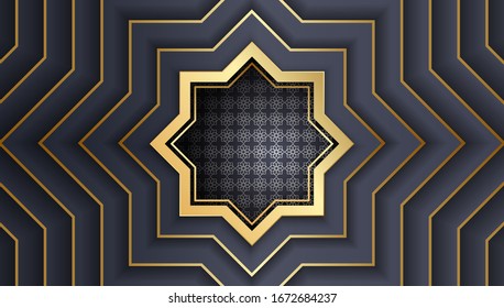 Geometric Islamic background. Suitable for Ramadan Kareem greeting cards, Eid al-Fitr celebrations, and Eid al-Adha celebrations, and Islamic holidays. Vector Illustration for Muslim Festival.