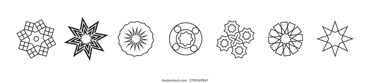 geometrische islamische Ornamente, Vektorgrafik