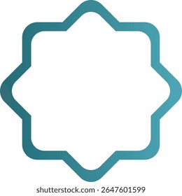 Geometric Islamic outline for badge frame

