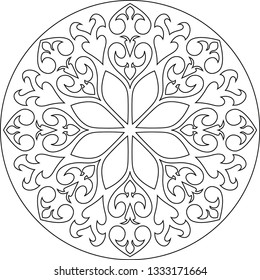 Geometric Islamic  Pattern Arabesque black and White,ceramic and porcelain pattern motif, flower backdrop for design floor, wallpaper, tile, texture, fabric, mandalas stencil paper vector illustration