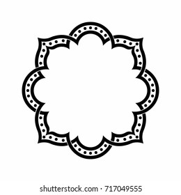 Geometric Islamic Pattern Arabesque black and white.