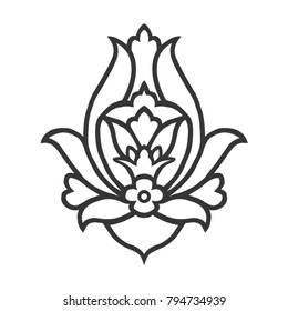 Geometric Islamic Pattern Arabesque black and white, vector.