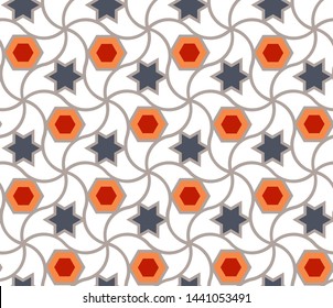 Geometric islamic pattern. Color geometric arabic vector texture for cloth, textile, wrapping, wallpaper