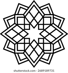 Ornamento de mosaico sem costura padrão islâmico geométrico para fundo, têxtil ou design interior ilustração vetorial