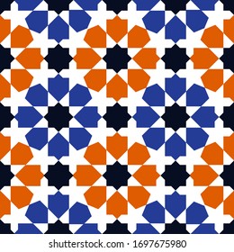 Geometric Islamic Seamless Pattern for decoration greeting card or interior. Vector Illustration.