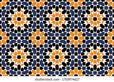 Geometric Islamic Seamless Pattern for decoration greeting card or interior. Vector Illustration.