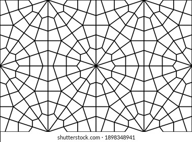 Geometric Islamic Seamless Pattern for decoration greeting card or interior based on a tenfold traditional rosette. Vector Illustration.