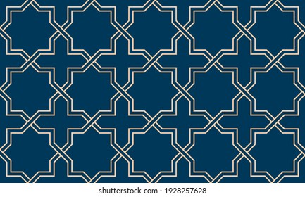 Geometric Islamic Seamless Pattern for decoration greeting card or interior. Vector Illustration.
