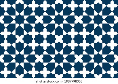 Geometrisches islamisches Nahtloses Muster für die Dekoration Grußkarte oder Interieur. Vektorgrafik.