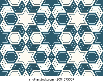 Geometric Islamic Seamless Pattern for decoration greeting card or interior. Vector Illustration.