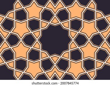 Geometric Islamic Seamless Pattern for decoration greeting card or interior. Vector Illustration.
