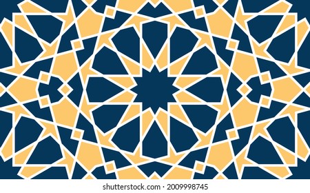 Geometric Islamic Seamless Pattern for decoration greeting card or interior. Vector Illustration.