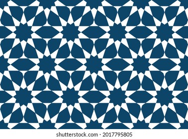 Geometric Islamic Seamless Pattern for decoration greeting card or interior. Vector Illustration.