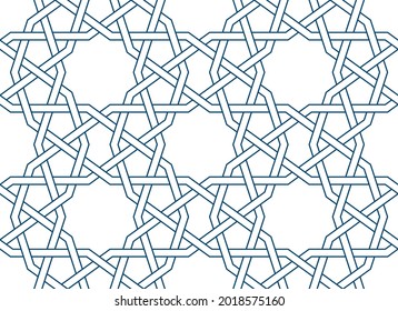 Geometric Islamic Seamless Pattern for decoration greeting card or interior. Vector Illustration.