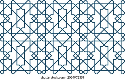 Geometric Islamic Seamless Pattern for decoration greeting card or interior. Vector Illustration.
