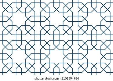 Geometric Islamic Seamless Pattern for decoration greeting card or interior. Vector Illustration.