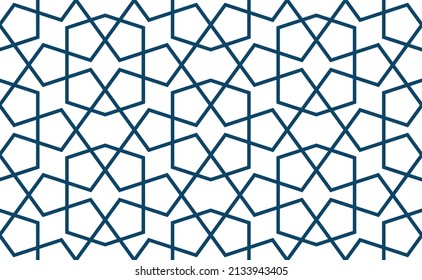 Geometric Islamic Seamless Pattern for decoration greeting card or interior. Vector Illustration.