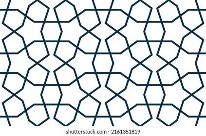 Geometric Islamic Seamless Pattern for decoration greeting card or interior. Vector Illustration.