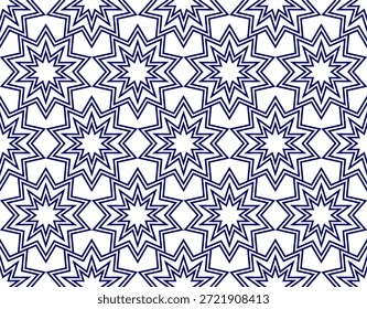 Geometrisches islamisches nahtloses Muster. Geometrische Umrissstruktur auf weißem Hintergrund. Schönes arabisches Muster für Design-Element.