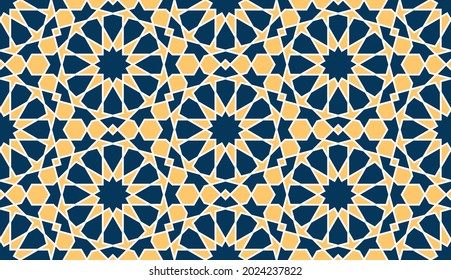 Geometric Islamic Seamless Patterns for decoration greeting card or interior. Vector Illustration.