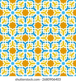 Geometric Islamic Tilework A Colorful Decorative Design