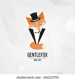Geometric isolated gentle fox logotype background