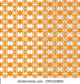 Geometric isolated vector seamless pattern. Yellow color background wall design. Monochromatic decoration and illustration