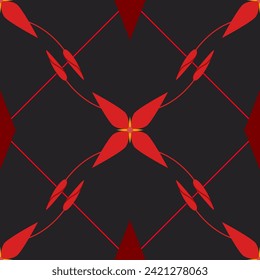 Geometric ixora flower pattern design, flower pattern for background