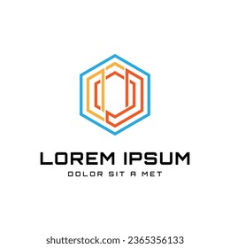 Geometric I J initial monogram text logo vector design