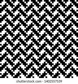 Fondo geométrico de tejido dentado. Textura en blanco y negro. Patrón sin problemas.