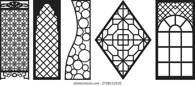Und geometrische Jali Fenstermuster mit komplizierten