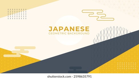 Geometric Japanese background with soft color gold and black with korean or chinese new year style with pattern