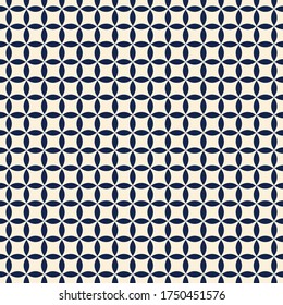 Geometric japanese blue pattern. Asian seamless circles pattern. Ornament vector illustration.