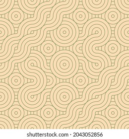Geometric japanese seamless pattern. Wavy lines in futuristic style. Oriental "seigaiha" repeat background tile. seigaiha means ocean waves.