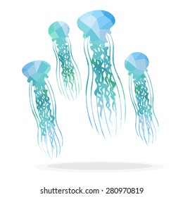 Geometric jellyfish. Vector illustration