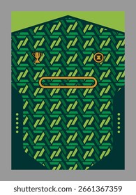 Geometric Jersey Design with Trophy and Coin Embellishments
