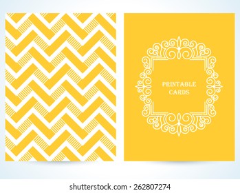  Geometric Journaling cards.  Frame with copy space for text in trendy mono line style - art deco. Monogram logos set graphic design. Vector.