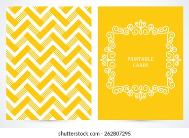  Geometric Journaling cards.  Frame with copy space for text in trendy mono line style - art deco. Monogram logos set graphic design. Vector.