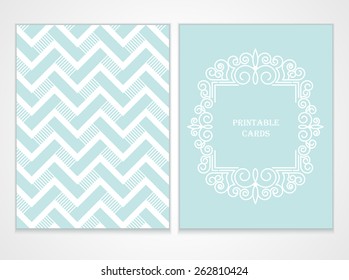 Geometric Journaling cards.  Frame with copy space for text in trendy mono line style - art deco. Monogram logos set graphic design. Vector.