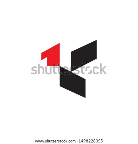 Geometric K letter and first or number one forming bird idea logo design vector icon illustration inspiration