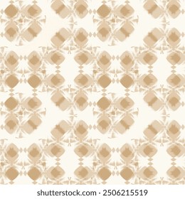 Geometric kilim ikat brown theme pattern with grunge texture background on creative texture surface.