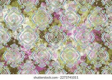 Geometric kilim ikat pattern with grunge texture and Rug Boho Style ethnic motifs, pixel image, mixed ethnic design pattern with distressed texture and effect,Design for printing business.
