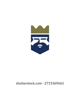 Diseño geométrico del logotipo de la cara del rey