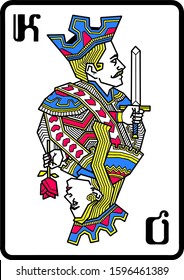 geometric king queen cards