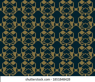 Geometric knitting pattern, abstract seamless fabric design